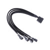 Захранващ кабел за вентилатори Molex към 4 x 4 pin 0.3m Черен 18322